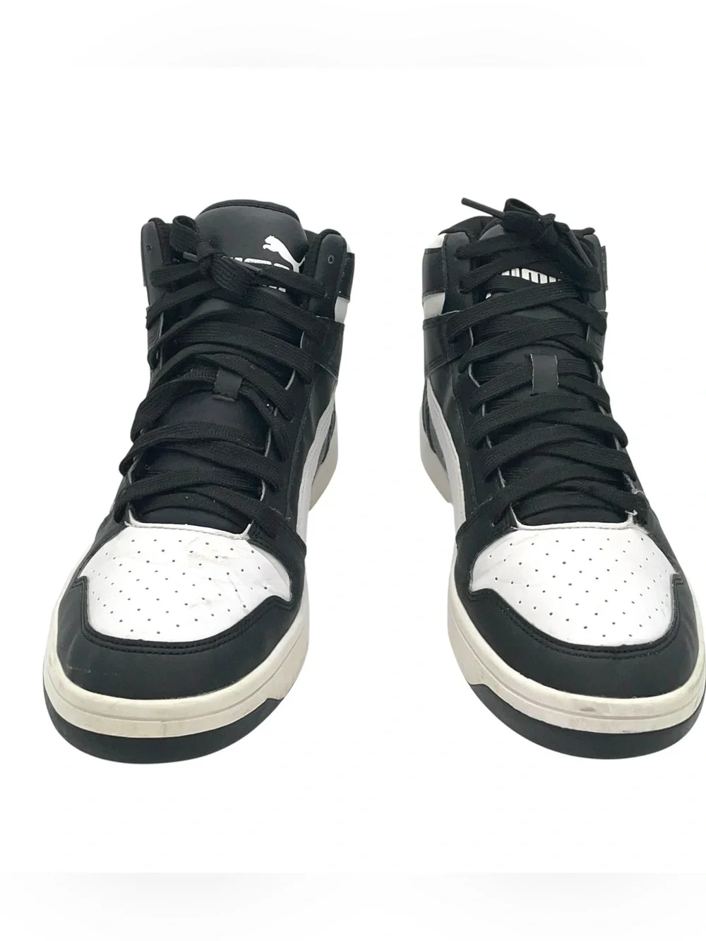 Puma Rebound LayUp Mid Black White Sneakers Men’s 10.5